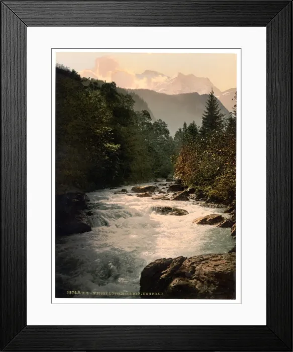 Framed Print : Jungfrau and Silberhorn and White Lutschine, Bernese Oberlan Framed Print : Jungfrau and Silberhorn and White Lutschine, Bernese Oberlan