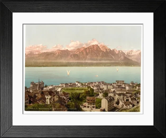 Framed Print : Montreux, Savoy Mountains, Geneva Lake, Switzerland Framed Print : Montreux, Savoy Mountains, Geneva Lake, Switzerland
