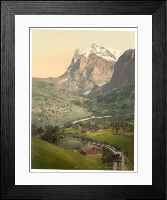 Framed Print : Grindelwald and Mount Wetterhorn, Bernese Oberland, Switzerl Framed Print : Grindelwald and Mount Wetterhorn, Bernese Oberland, Switzerl