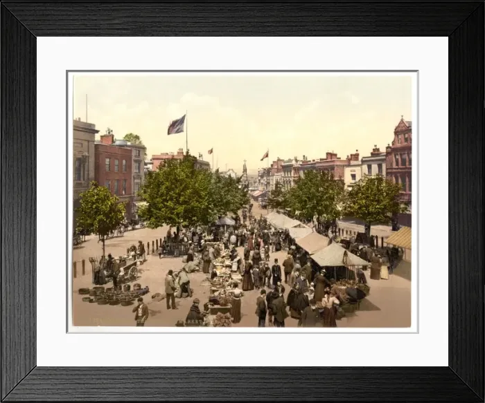 Framed Print : The parade (i. e. promenade), Market Day, Taunton, England Framed Print : The parade (i. e. promenade), Market Day, Taunton, England