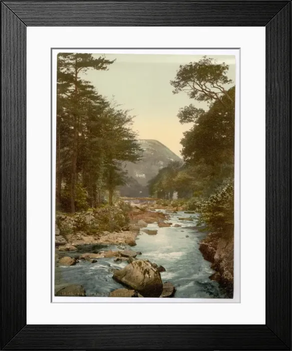 Framed Print : View in the East Lyn. with Lynton, Lynton and Lynmouth, Engl Framed Print : View in the East Lyn. with Lynton, Lynton and Lynmouth, Engl