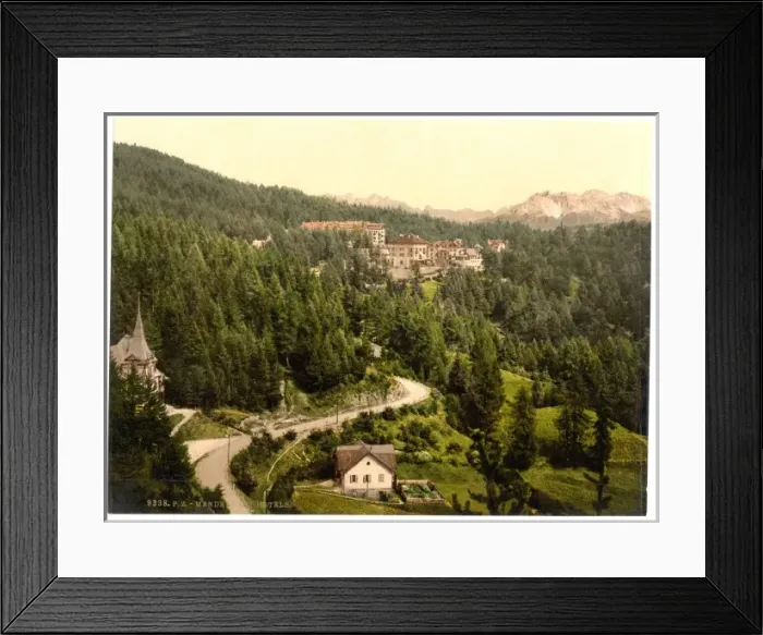 Framed Print : Mendelpass, with the hotels, Tyrol, Austro-Hungary Framed Print : Mendelpass, with the hotels, Tyrol, Austro-Hungary