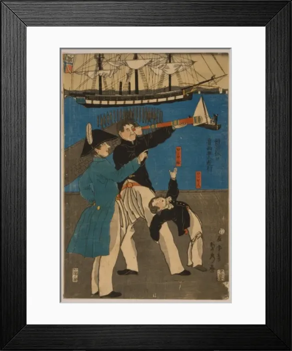 Framed Print : Russians enjoying themselves on Sunday in Yokohama Framed Print : Russians enjoying themselves on Sunday in Yokohama