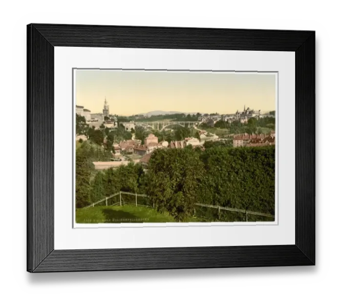 Framed Print : Kirchenfeld Bridge with Kirchenfeld, Berne, Switzerland Framed Print : Kirchenfeld Bridge with Kirchenfeld, Berne, Switzerland