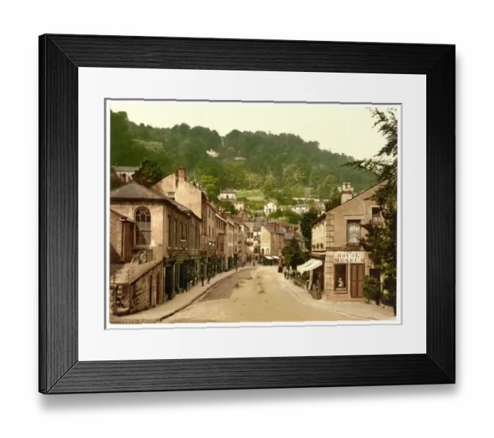 Framed Print : Matlock South Parade and Heights of Abraham, Derbyshire, Eng Framed Print : Matlock South Parade and Heights of Abraham, Derbyshire, Eng