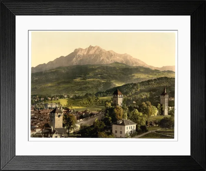 Framed Print : Lucerne, Musegg and Pilatus, Pilatus, Switzerland Framed Print : Lucerne, Musegg and Pilatus, Pilatus, Switzerland