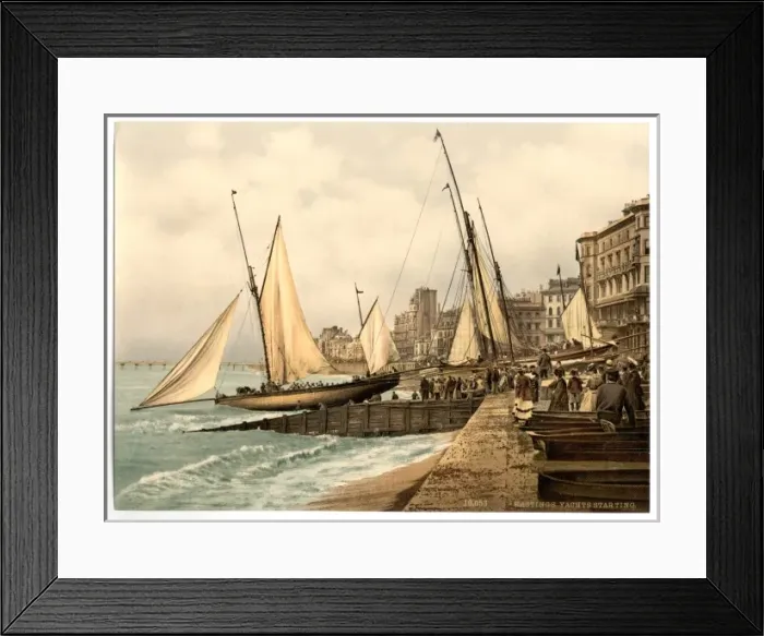 Framed Print : Yachts starting, Hastings, England Framed Print : Yachts starting, Hastings, England