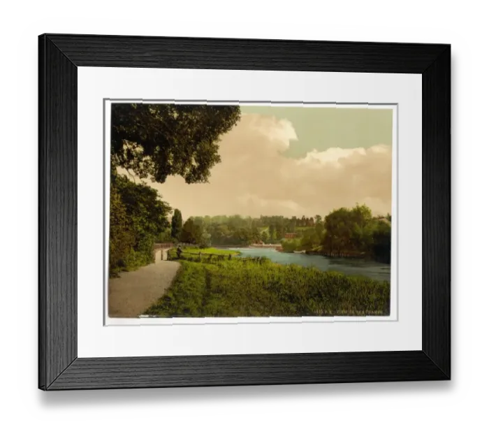 Framed Print : Richmond, view of the Thames, London and suburbs, England Framed Print : Richmond, view of the Thames, London and suburbs, England