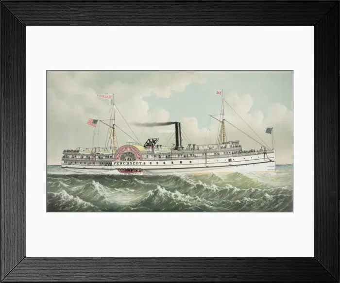 Framed Print : Steamer Penobscot: one of the fleet forming the line between Framed Print : Steamer Penobscot: one of the fleet forming the line between