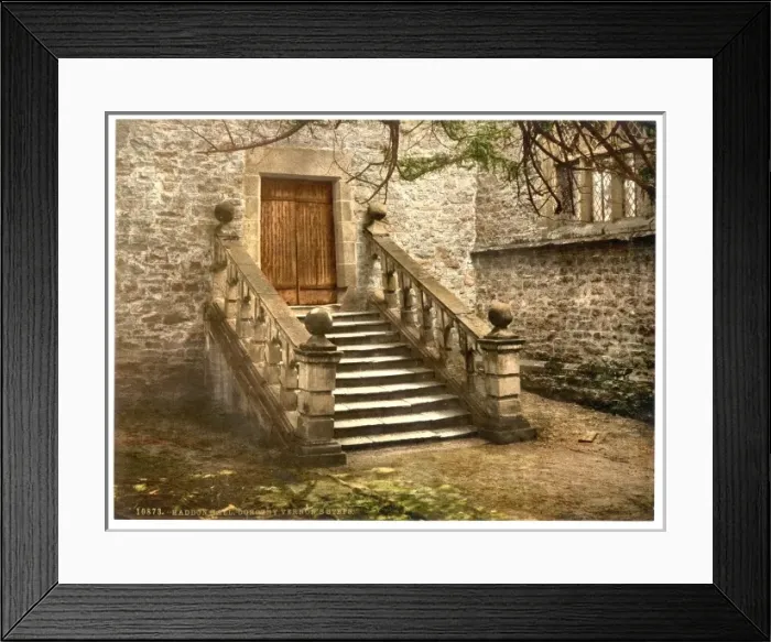 Framed Print : Haddon Hall, Dorothy Vernons Steps, Derbyshire, England Framed Print : Haddon Hall, Dorothy Vernons Steps, Derbyshire, England