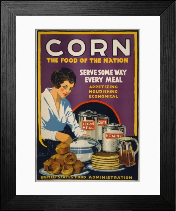 Framed Print : Corn - the food of the nation Serve some way every meal - ap Framed Print : Corn - the food of the nation Serve some way every meal - ap