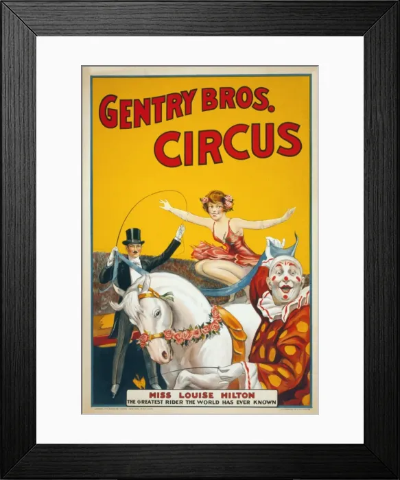 Framed Print : Gentry Bros. circus Miss Louise Hilton, the greatest rider t Framed Print : Gentry Bros. circus Miss Louise Hilton, the greatest rider t