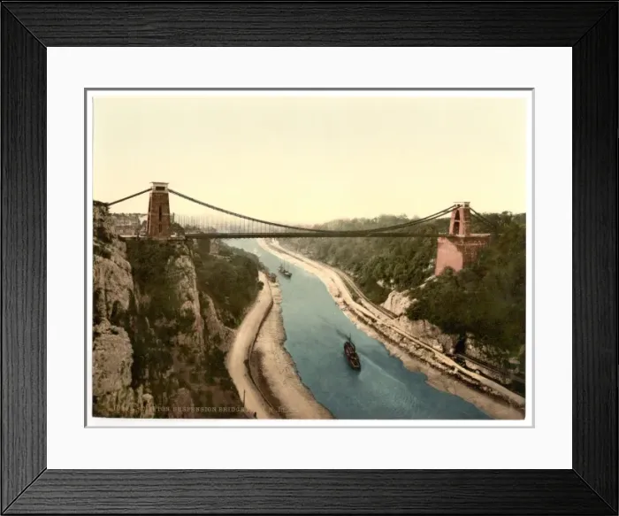 Framed Print : Clifton suspension bridge from the north cliffs, Bristol, En Framed Print : Clifton suspension bridge from the north cliffs, Bristol, En