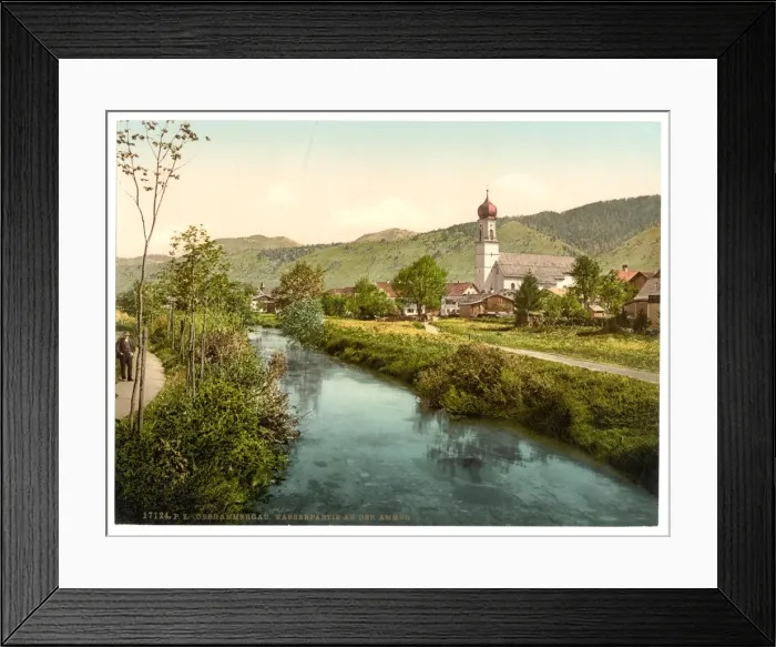 Framed Print : A Scene on the Ammer, Oberammergau, Upper Bavaria, Germany Framed Print : A Scene on the Ammer, Oberammergau, Upper Bavaria, Germany
