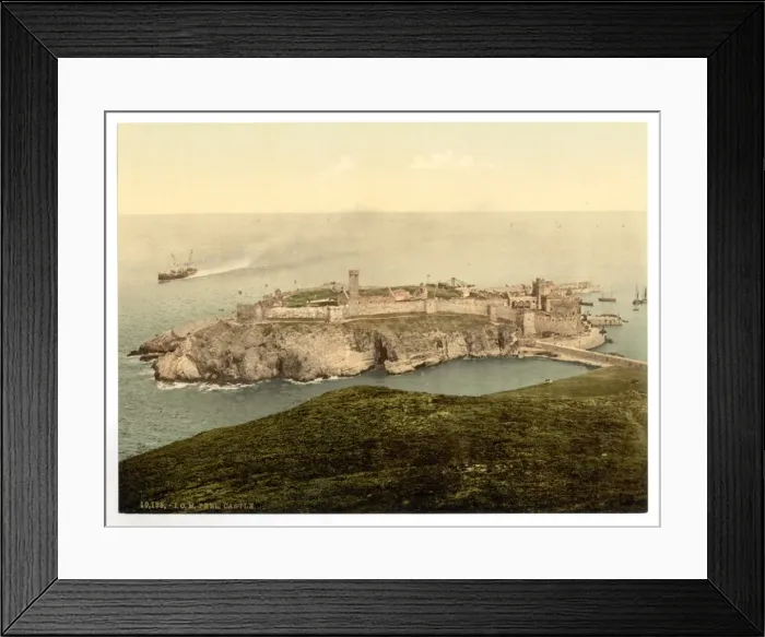Framed Print : Peel, general view of castle, Isle of Man, England Framed Print : Peel, general view of castle, Isle of Man, England