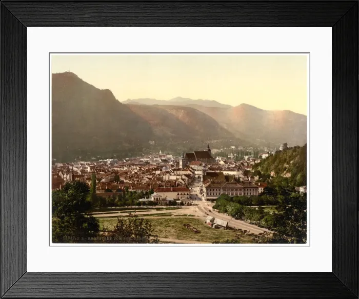 Framed Print : Kronstadt, from Schlossberg, Hungary, Austro-Hungary Framed Print : Kronstadt, from Schlossberg, Hungary, Austro-Hungary
