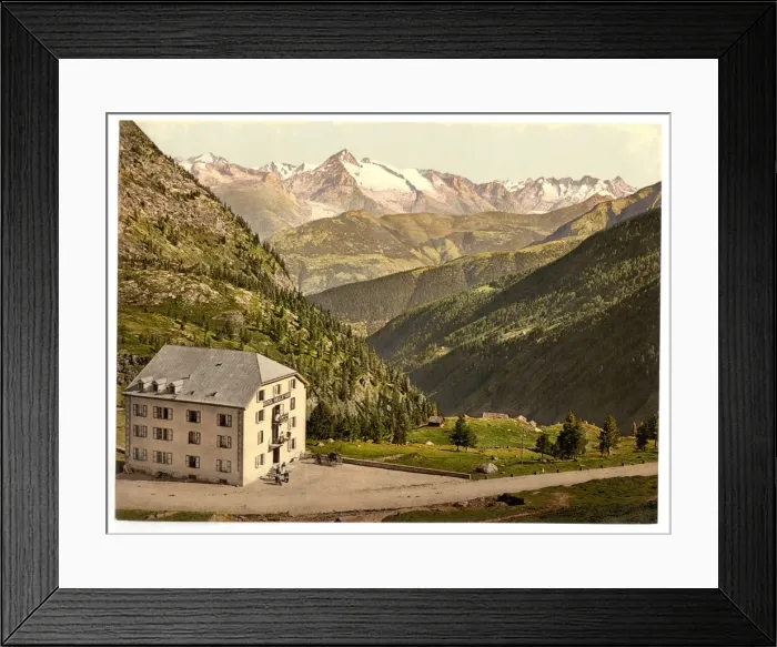 Framed Print : Simplon Pass, Hotel Bellevue, Valais, Alps of, Switzerland Framed Print : Simplon Pass, Hotel Bellevue, Valais, Alps of, Switzerland