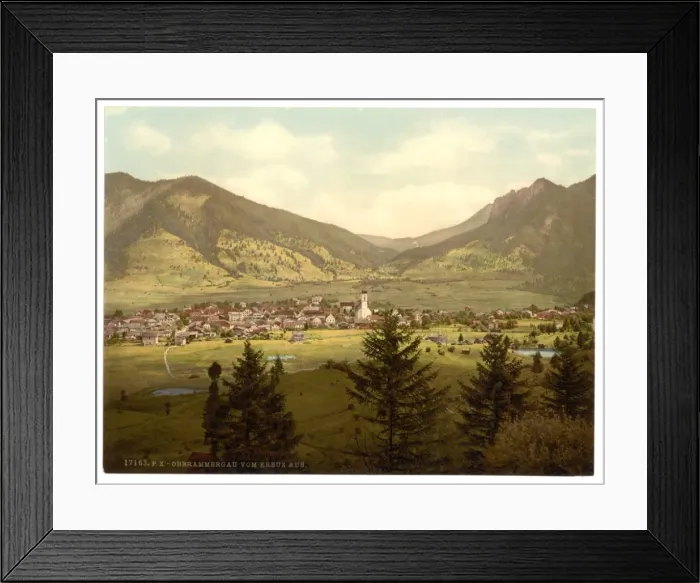 Framed Print : Oberammergau from Kreus (i. e. Kreuz), Upper Bavaria, Germany Framed Print : Oberammergau from Kreus (i. e. Kreuz), Upper Bavaria, Germany
