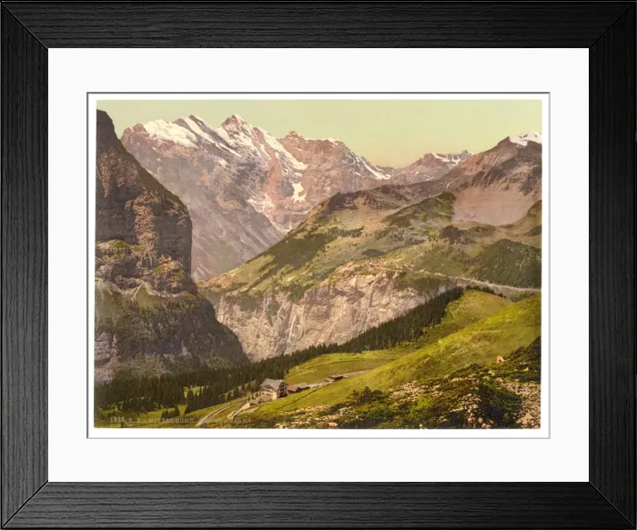Framed Print : Wengern Alp and Mittaghorn, Gspaltenhorn and Hotel Jungfrau Framed Print : Wengern Alp and Mittaghorn, Gspaltenhorn and Hotel Jungfrau