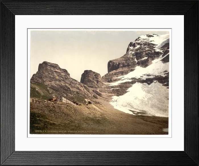 Framed Print : Jungfrau, railroad station, Eiger and Rothstock, Bernese Obe Framed Print : Jungfrau, railroad station, Eiger and Rothstock, Bernese Obe