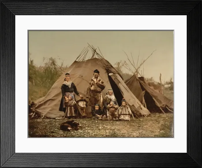 Framed Print : A Lapp family, Norway Framed Print : A Lapp family, Norway