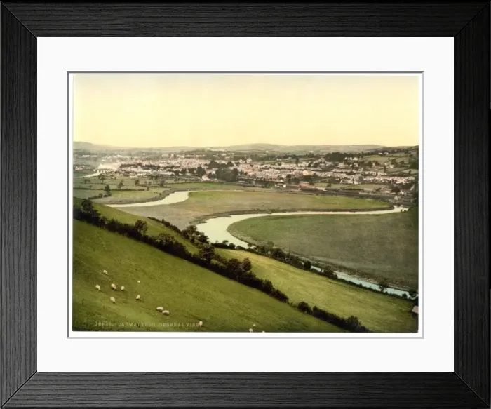 Framed Print : General view, Carmarthen, Wales Framed Print : General view, Carmarthen, Wales