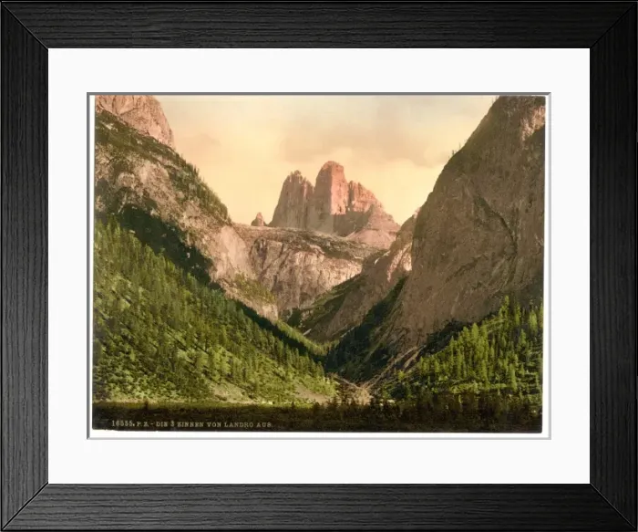 Framed Print : Landro, the Three Spires (i. e. Drei Zinnen), Tyrol, Austro- Framed Print : Landro, the Three Spires (i. e. Drei Zinnen), Tyrol, Austro-