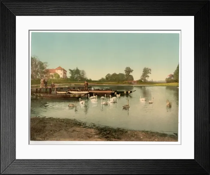 Framed Print : Lake of Worlitz, Eichenkranz and Gondelplatz, Anhalt, German Framed Print : Lake of Worlitz, Eichenkranz and Gondelplatz, Anhalt, German
