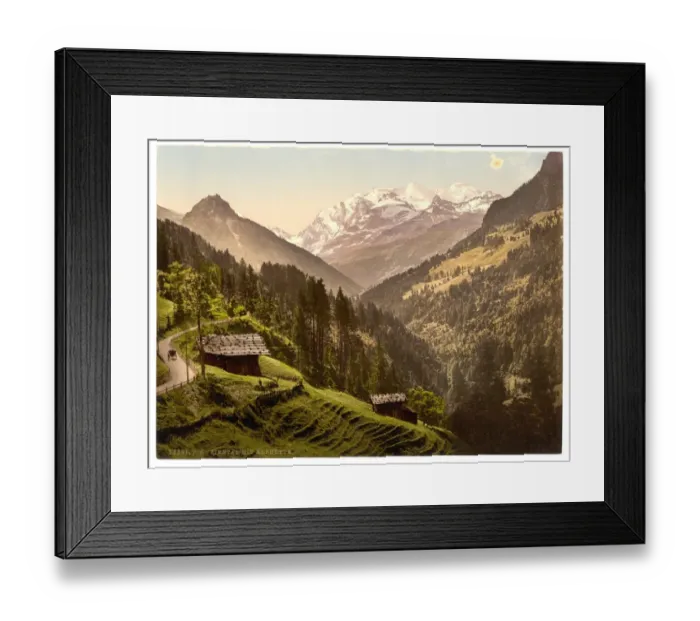 Framed Print : Kienthal and Alpine hut, Bernese Oberland, Switzerland Framed Print : Kienthal and Alpine hut, Bernese Oberland, Switzerland