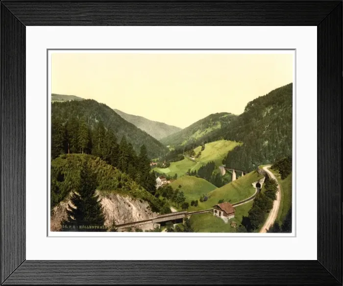 Framed Print : Valley and railway, Hollenthal, Black Forest, Baden, Germany