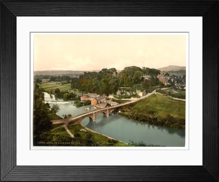 Framed Print : Dinham Bridge and Ludlow, England Framed Print : Dinham Bridge and Ludlow, England
