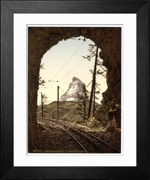 Framed Print : Gornergrat Railway, the Matterhorn from the tunnel, Valais Framed Print : Gornergrat Railway, the Matterhorn from the tunnel, Valais
