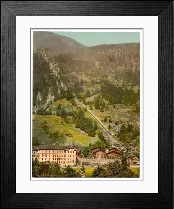 Framed Print : Lauterbrunnen Valley and Murren Railway, Bernese Oberland, S Framed Print : Lauterbrunnen Valley and Murren Railway, Bernese Oberland, S