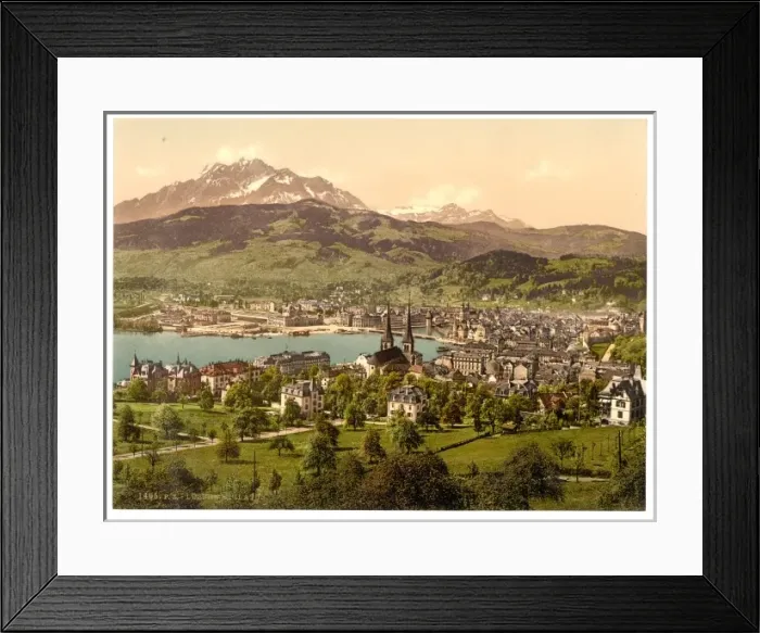 Framed Print : Pilatus and Lucerne, seen from Drei Linden, Lucerne, Switzer Framed Print : Pilatus and Lucerne, seen from Drei Linden, Lucerne, Switzer