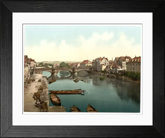 Framed Print : Fulda Bridge, Cassel (i. e. Kassel), Hesse-Nassau, Germany Framed Print : Fulda Bridge, Cassel (i. e. Kassel), Hesse-Nassau, Germany