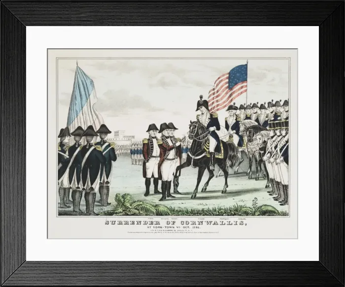 Framed Print : Surrender of Cornwallis: at York-Town Va. Oct. 1781 Framed Print : Surrender of Cornwallis: at York-Town Va. Oct. 1781