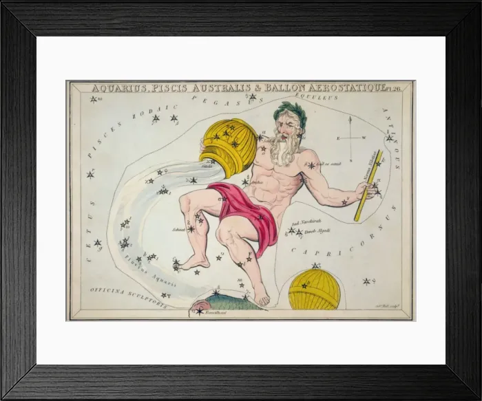 Framed Print : Aquarius, Piscis Australis & Ballon Aerostatique Framed Print : Aquarius, Piscis Australis & Ballon Aerostatique
