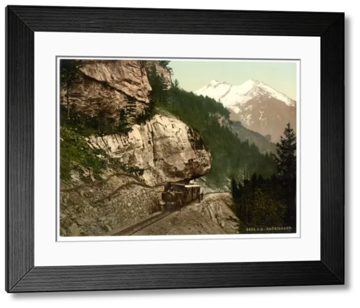 Framed Print : The railway between Passhohe and Meiringen, Brunig, Bernese Framed Print : The railway between Passhohe and Meiringen, Brunig, Bernese