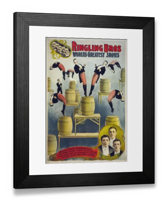 Framed Print : Ringling Bros, worlds greatest shows Raschetta brothers, ma Framed Print : Ringling Bros, worlds greatest shows Raschetta brothers, ma