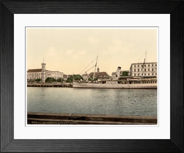 Framed Print : Court house and hotels, Swinemunde, Pommeraina, Germany (i. e Framed Print : Court house and hotels, Swinemunde, Pommeraina, Germany (i. e