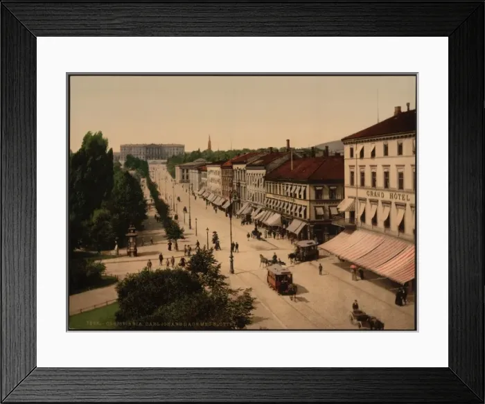 Framed Print : Carl Johans Gade with Slotted (i. e. Slottet), Christinia, N Framed Print : Carl Johans Gade with Slotted (i. e. Slottet), Christinia, N
