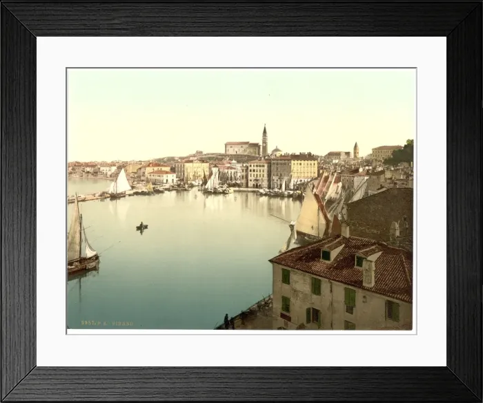 Framed Print : Pirano, general view, Istria, Austro-Hungary Framed Print : Pirano, general view, Istria, Austro-Hungary