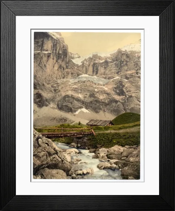 Framed Print : Great Scheidegg and glacier, Bernese Oberland, Switzerland Framed Print : Great Scheidegg and glacier, Bernese Oberland, Switzerland