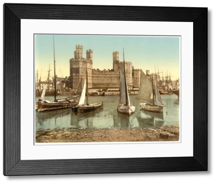 Framed Print : General view end, Carnarvon Castle (i. e. Caernarfon), Wales Framed Print : General view end, Carnarvon Castle (i. e. Caernarfon), Wales