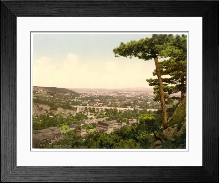 Framed Print : Baden-Baden, general view with castle, Baden, Germany Framed Print : Baden-Baden, general view with castle, Baden, Germany