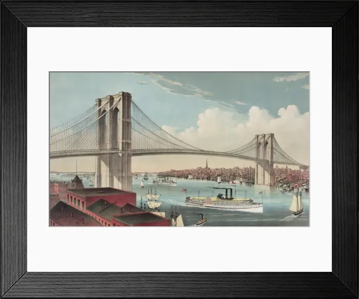 Framed Print : The great East River suspension bridge: connecting the citie Framed Print : The great East River suspension bridge: connecting the citie