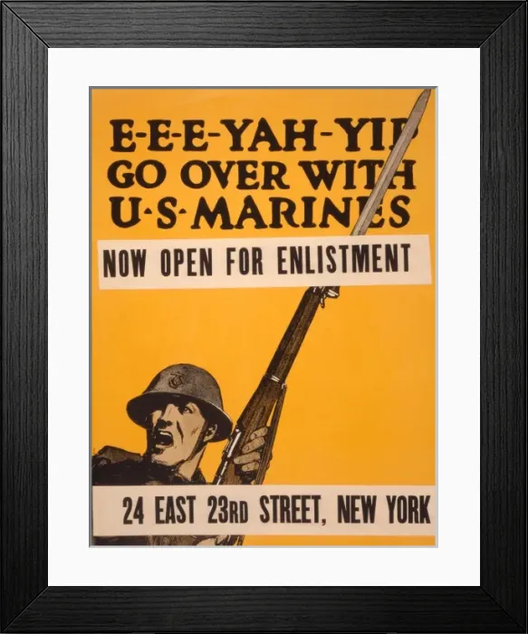 Framed Print : E-e-e-yah-yip Go over with US Marines Framed Print : E-e-e-yah-yip Go over with US Marines