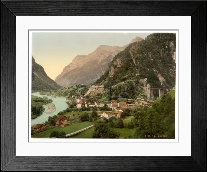Framed Print : Amsteg, from the railway, St. Gotthard Railway, Switzerland Framed Print : Amsteg, from the railway, St. Gotthard Railway, Switzerland