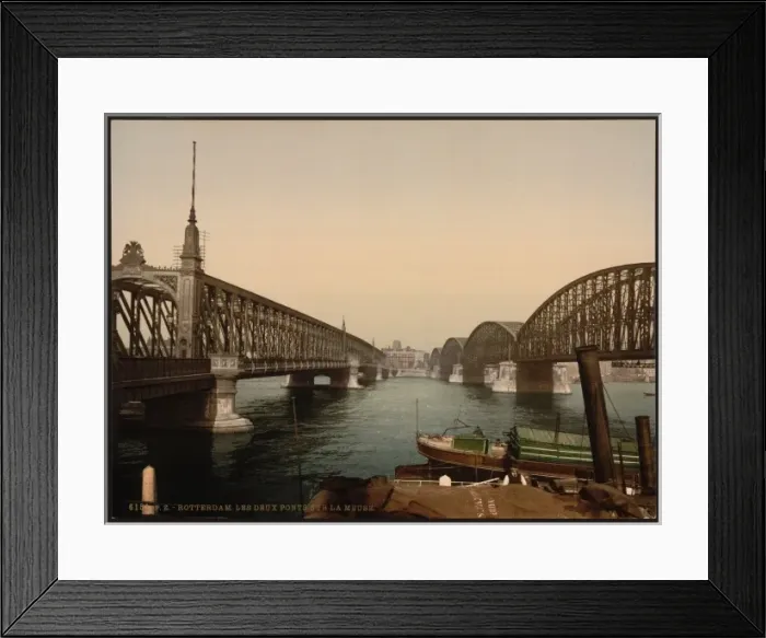 Framed Print : The two bridges on the Meuse, Rotterdam, Holland Framed Print : The two bridges on the Meuse, Rotterdam, Holland
