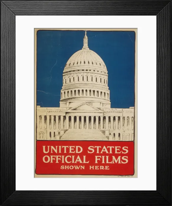 Framed Print : United States official films shown here Framed Print : United States official films shown here